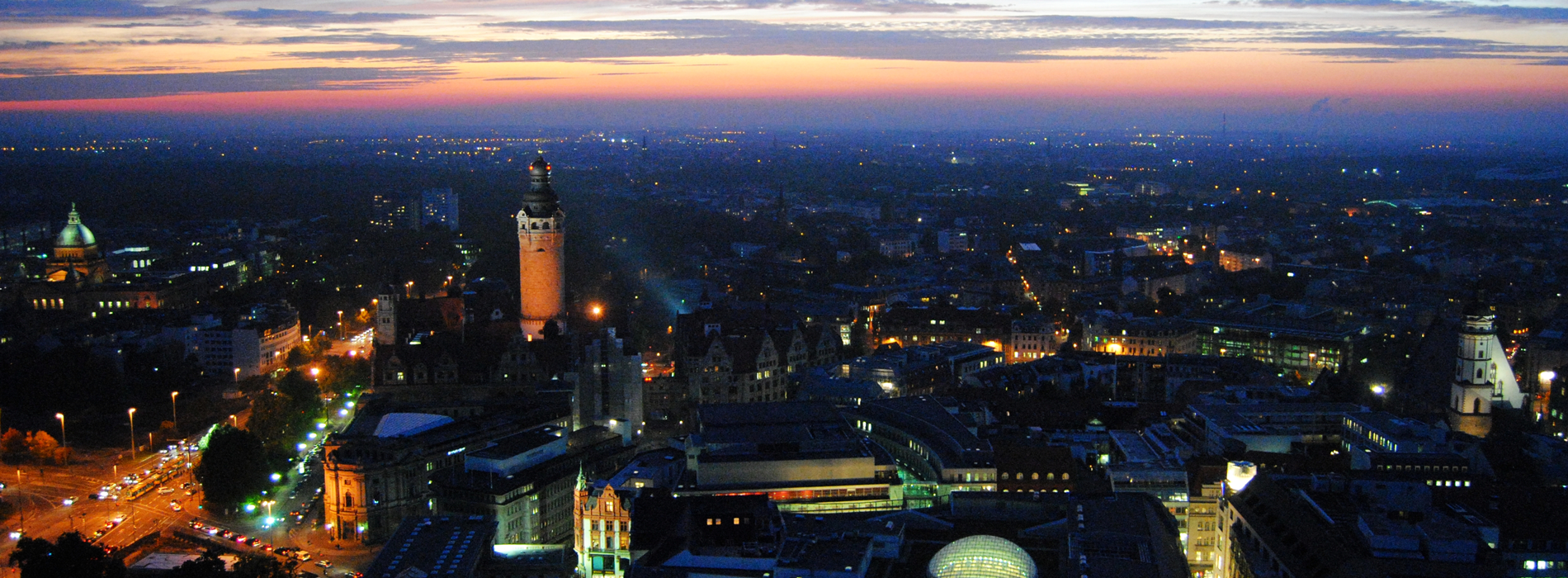 Leipzig Skyline am Abend